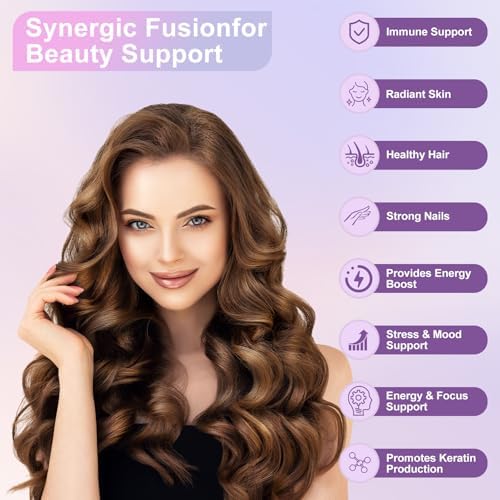 KFG Biotina 10000mcg, Multivitamínico para Mujeres con Queratina, Colágeno, Calcio, Niacinamida y Vitaminas A, B, D, C, E, 100 Tabletas para Cabello, - imagen 5