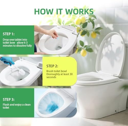 Tabletas Limpiadoras de Inodoro TIMOHCR 30 Piezas, Ecológicas y Poderosas, Disuelven Rápido, Seguras para Fosas Sépticas, Aroma a Limón - imagen 4