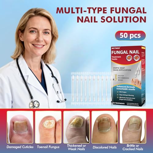 Tratamiento para Hongos en Uñas - 50 hisopos, Fuerza Extra 25% Ácido Undecilénico para Hongos en Uñas, Pie de Atleta, Uñas Dañadas y Engrosadas, - imagen 2