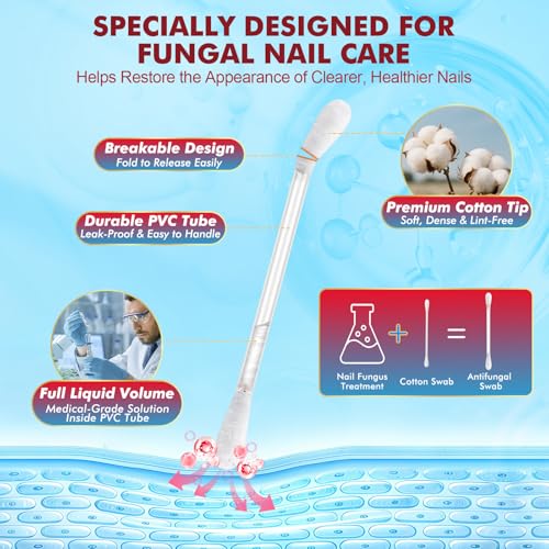 Tratamiento para Hongos en Uñas - 50 hisopos, Fuerza Extra 25% Ácido Undecilénico para Hongos en Uñas, Pie de Atleta, Uñas Dañadas y Engrosadas, - imagen 4
