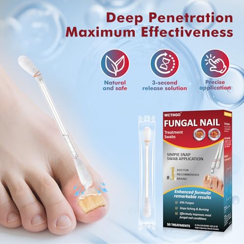 Tratamiento para Hongos en Uñas - 50 hisopos, Fuerza Extra 25% Ácido Undecilénico para Hongos en Uñas, Pie de Atleta, Uñas Dañadas y Engrosadas, - imagen 5