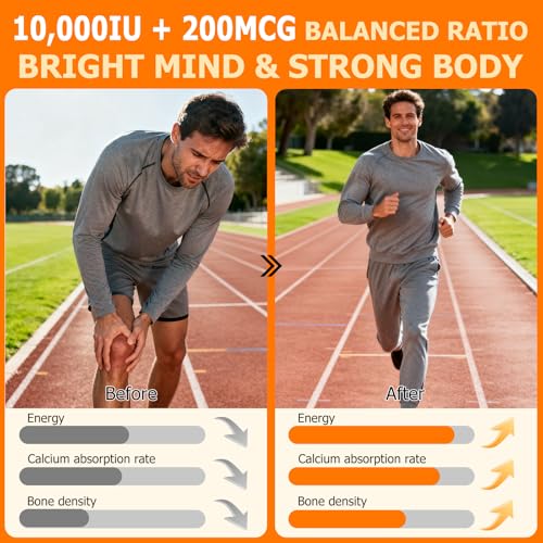 Vitamina D3 K2 10000 UI con 200 mg, Cápsulas de Vitamina D3 y K2, Complejo 2 en 1 con Aceite de Coco Virgen, 120 Softgels, Fáciles de Tragar y No OGM - imagen 4