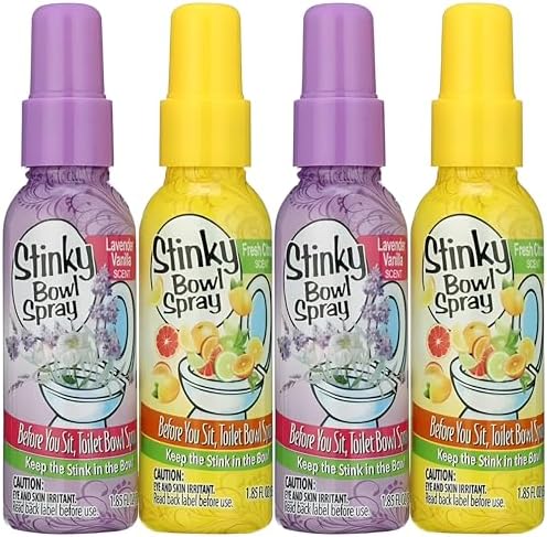Paquete de 4 Sprays Ambientadores para Inodoro Poo Be Gone, Aroma Lavanda Vainilla y Cítricos Frescos, Inhibidor de Olores 1.85oz - imagen 1