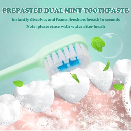 Set de Cepillos de Dientes de Viaje Lakeyface 5 en 1, Mini Cepillos Desechables con Pasta Dental + Raspadores de Lengua + Hilo Dental + Palas, - imagen 2