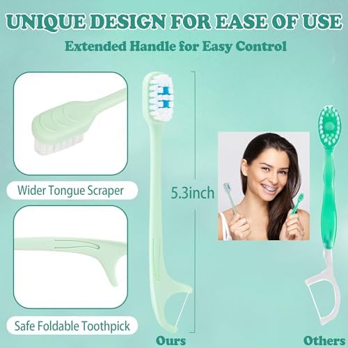 Set de Cepillos de Dientes de Viaje Lakeyface 5 en 1, Mini Cepillos Desechables con Pasta Dental + Raspadores de Lengua + Hilo Dental + Palas, - imagen 5