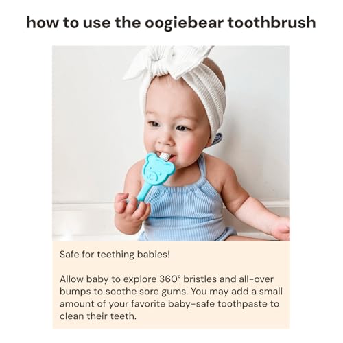 Oogiebear Cepillo de Dientes Entrenador para Bebés y Niños - 0-2 Años - Silicona Suave 360°, Diseño de Oso de Peluche - 1 Unidad - imagen 3
