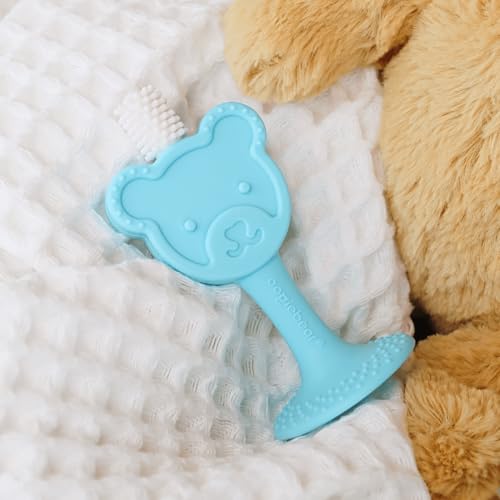 Oogiebear Cepillo de Dientes Entrenador para Bebés y Niños - 0-2 Años - Silicona Suave 360°, Diseño de Oso de Peluche - 1 Unidad - imagen 7