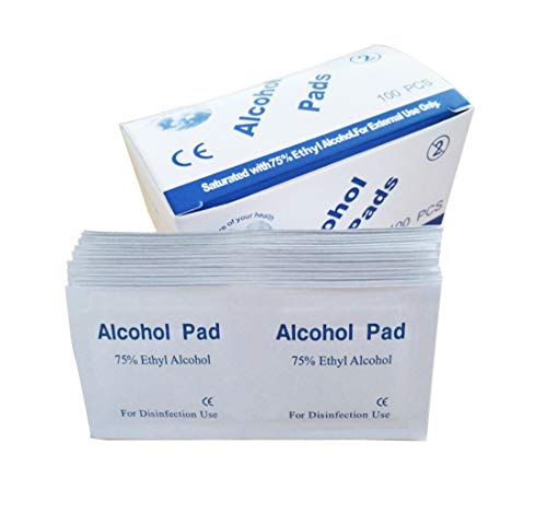 100 Piezas de Toallitas Desechables con Alcohol - Paños Limpiadores de Piel Saturados con 75% de Etanol - Alcohol Médico para Uso en Casa o al Aire - imagen 1