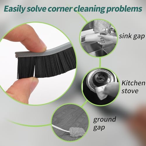 Kit de 9 Piezas de Cepillos para Limpiar Grietas, Herramientas de Limpieza Multifuncionales para Baño y Cocina, Cepillos para Rieles de Ventanas y - imagen 3