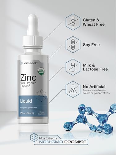 Gotas de Zinc Líquido Horbäach | 2 Oz | con Glicerina Orgánica | Suplemento Vegetariano, No Transgénico y Sin Gluten - imagen 5