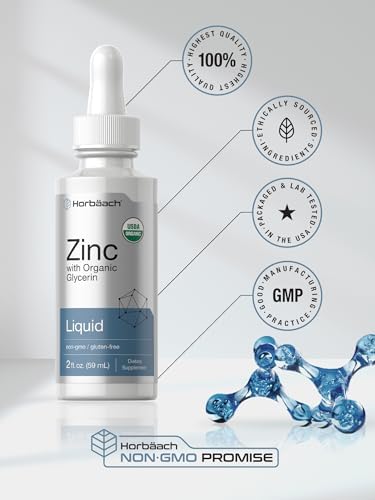Gotas de Zinc Líquido Horbäach | 2 Oz | con Glicerina Orgánica | Suplemento Vegetariano, No Transgénico y Sin Gluten - imagen 6