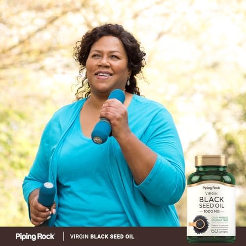 Cápsulas de Aceite de Semilla Negra Piping Rock | 1000mg | 60 Píldoras | Prensado en Frío, Sin Solventes | Suplemento No Transgénico y Sin Gluten - imagen 6