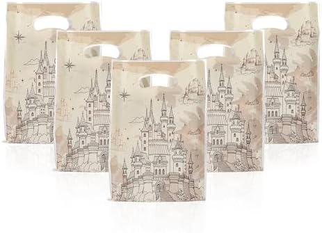 Mikzhskr 30 Pzs Bolsas de Fiesta Mágicas de Wizard con Asa, Plásticas y Resistentes al Agua, Tema Castillo Viejo, para Regalos de Cumpleaños, 10 x 7 - imagen 1