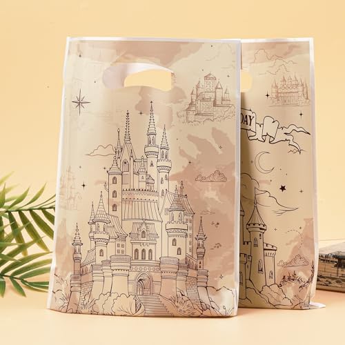 Mikzhskr 30 Pzs Bolsas de Fiesta Mágicas de Wizard con Asa, Plásticas y Resistentes al Agua, Tema Castillo Viejo, para Regalos de Cumpleaños, 10 x 7 - imagen 4