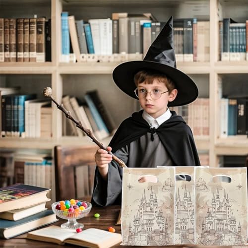 Mikzhskr 30 Pzs Bolsas de Fiesta Mágicas de Wizard con Asa, Plásticas y Resistentes al Agua, Tema Castillo Viejo, para Regalos de Cumpleaños, 10 x 7 - imagen 6