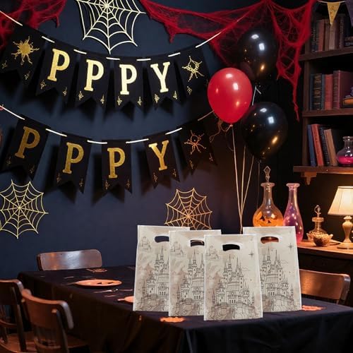 Mikzhskr 30 Pzs Bolsas de Fiesta Mágicas de Wizard con Asa, Plásticas y Resistentes al Agua, Tema Castillo Viejo, para Regalos de Cumpleaños, 10 x 7 - imagen 7