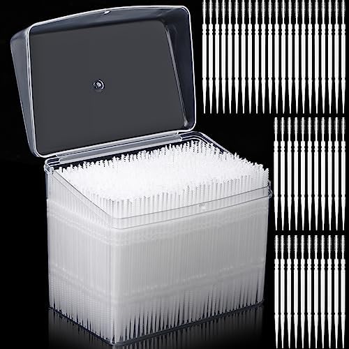 JiaUfmi 1100 Piezas de Palillos Dentales de Plástico para Higiene Oral, Cepillo Interdental de Doble Uso - imagen 1