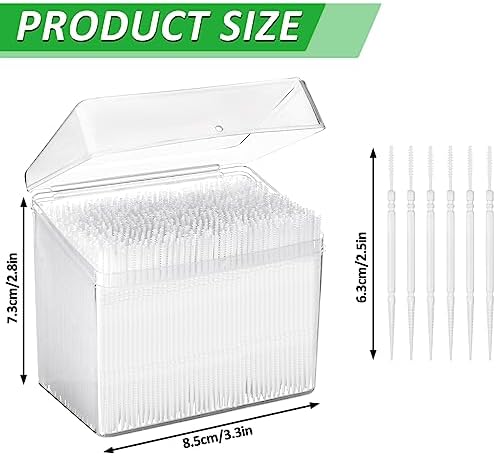 JiaUfmi 1100 Piezas de Palillos Dentales de Plástico para Higiene Oral, Cepillo Interdental de Doble Uso - imagen 2