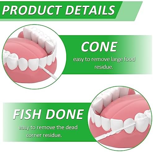 JiaUfmi 1100 Piezas de Palillos Dentales de Plástico para Higiene Oral, Cepillo Interdental de Doble Uso - imagen 3