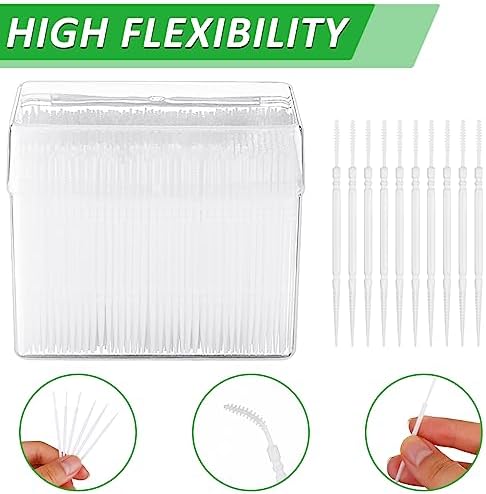 JiaUfmi 1100 Piezas de Palillos Dentales de Plástico para Higiene Oral, Cepillo Interdental de Doble Uso - imagen 4