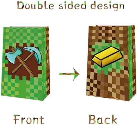 24 Paquetes de Bolsas de Regalo para Fiesta de Tema Pixel, Suministros para Cumpleaños de Tema Pixel - imagen 3