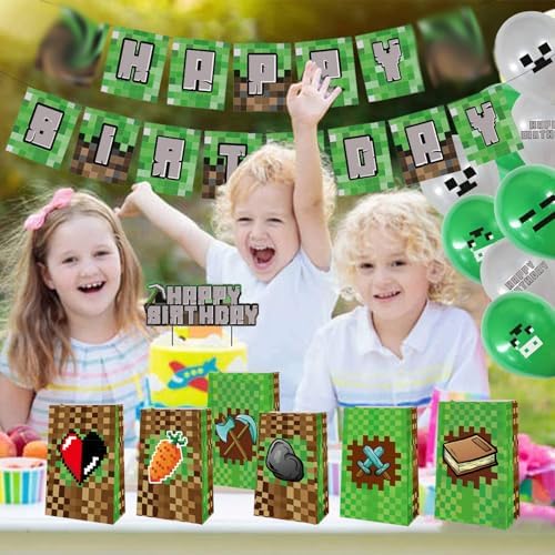 24 Paquetes de Bolsas de Regalo para Fiesta de Tema Pixel, Suministros para Cumpleaños de Tema Pixel - imagen 4