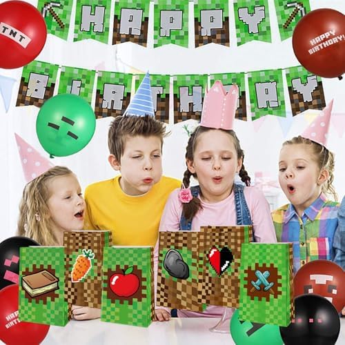 24 Paquetes de Bolsas de Regalo para Fiesta de Tema Pixel, Suministros para Cumpleaños de Tema Pixel - imagen 5