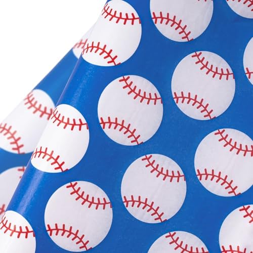 Papel de Seda WRAPAHOLIC para Envolver Béisbol - 30 Hojas 14 x 20 Pulgadas, Papel Decorativo Azul para Cumpleaños, Regalos, Manualidades y Fiestas - imagen 2