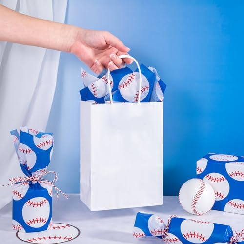 Papel de Seda WRAPAHOLIC para Envolver Béisbol - 30 Hojas 14 x 20 Pulgadas, Papel Decorativo Azul para Cumpleaños, Regalos, Manualidades y Fiestas - imagen 7