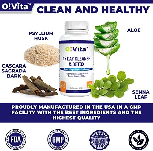 O!VITA Limpieza y Desintoxicación de 15 Días, Apoya la Salud Digestiva y del Colon, Fórmula Especial con Probióticos y Hierbas como Senna y Cascara - imagen 3