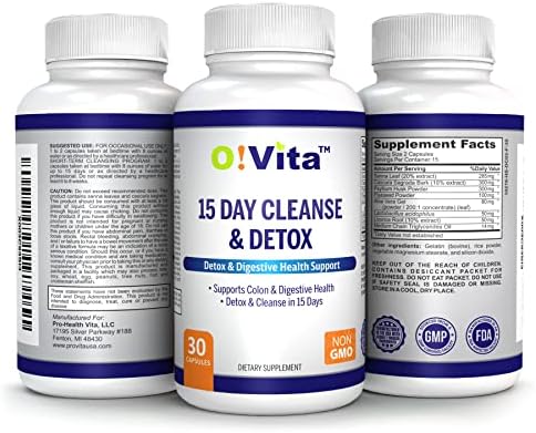 O!VITA Limpieza y Desintoxicación de 15 Días, Apoya la Salud Digestiva y del Colon, Fórmula Especial con Probióticos y Hierbas como Senna y Cascara - imagen 5