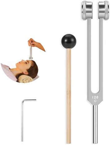 Tenedor de Afinación 128hz con Martillo de Reflexos para Sanación de Chakras, Terapia de Sonido, Activador Sensorial de Aluminio, No Magnético - imagen 1