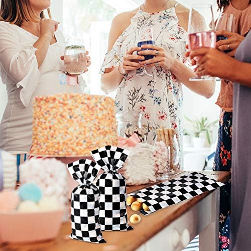 Bolsas de Celofán para Caramelos Blulu 100 Piezas, Rayas Blancas y Negras, Bolsas de Regalo para Fiestas de Cumpleaños de Autos con 100 Cierres de - imagen 7