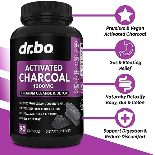 Cápsulas de Carbón Activado 1200mg - Suplemento Orgánico de Coco para Alivio de Gas y Distensión Abdominal en Hombres, Mujeres y Niños - imagen 2