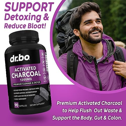 Cápsulas de Carbón Activado 1200mg - Suplemento Orgánico de Coco para Alivio de Gas y Distensión Abdominal en Hombres, Mujeres y Niños - imagen 3