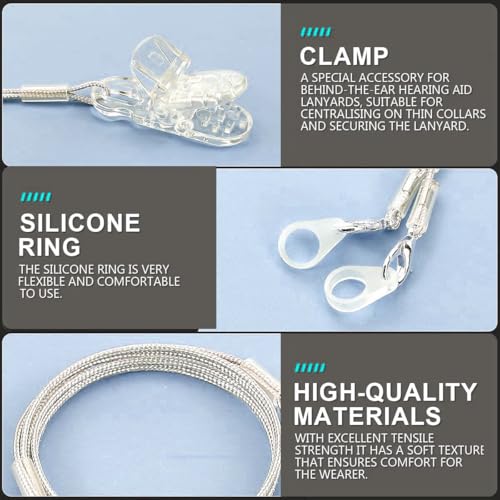 Soporte para Audífonos con Clip, Cuerda Portátil Antipérdida, Lanyard para Amplificadores de Sonido (3 Juegos, Incluye 6 Laços de Silicona de - imagen 4