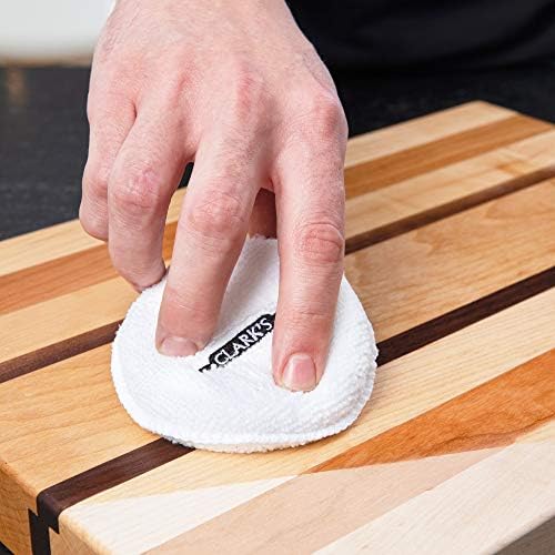 Aplicador de Aceite y Cera CLARK'S de 3.5 Pulgadas, Paquete de 3, Almohadillas de Microfibra y Esponja Reutilizables para Tablas de Cortar y - imagen 2