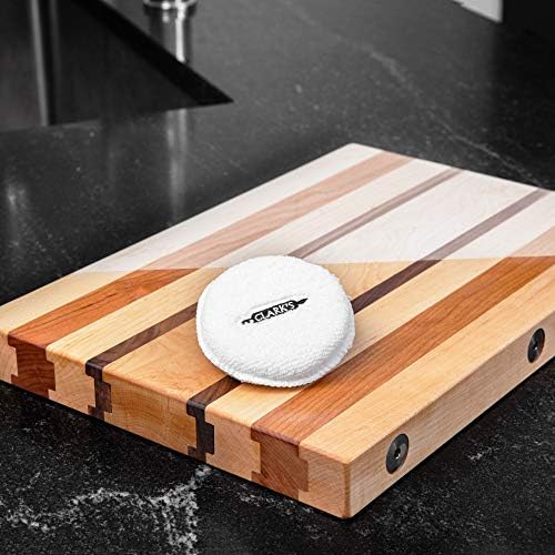 Aplicador de Aceite y Cera CLARK'S de 3.5 Pulgadas, Paquete de 3, Almohadillas de Microfibra y Esponja Reutilizables para Tablas de Cortar y - imagen 3