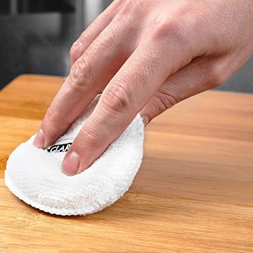 Aplicador de Aceite y Cera CLARK'S de 3.5 Pulgadas, Paquete de 3, Almohadillas de Microfibra y Esponja Reutilizables para Tablas de Cortar y - imagen 5