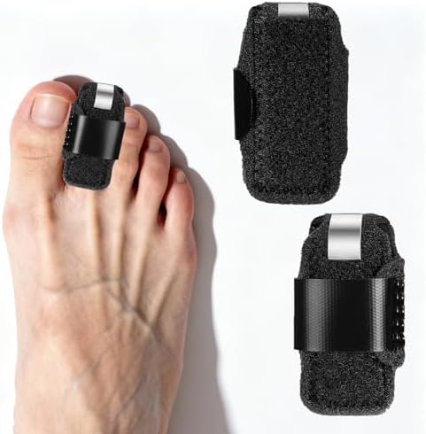 Férulas para Dedos de los Pies - Corrector Ajustable para Lesiones, Fracturas y Esguinces - 2 Piezas para Hombres y Mujeres - imagen 1