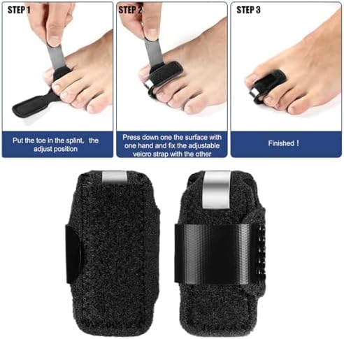 Férulas para Dedos de los Pies - Corrector Ajustable para Lesiones, Fracturas y Esguinces - 2 Piezas para Hombres y Mujeres - imagen 3