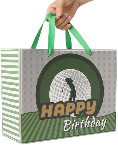 Set de Bolsa de Regalo Grande de Golf de 13” con Asas, Tarjeta de Felicitación y Papel de Seda Azul para Hombres y Niños Golfistas, Fiesta de Golf, 1 - imagen 6
