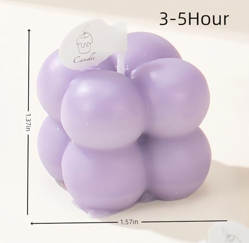 Set de Regalo de 6 Velas Mini de Cera de Soja – Aromaterapia Ecológica, Aromas de Lavanda/Durazno/Salmón, Velas Decorativas en Forma de Burbuja, - imagen 4