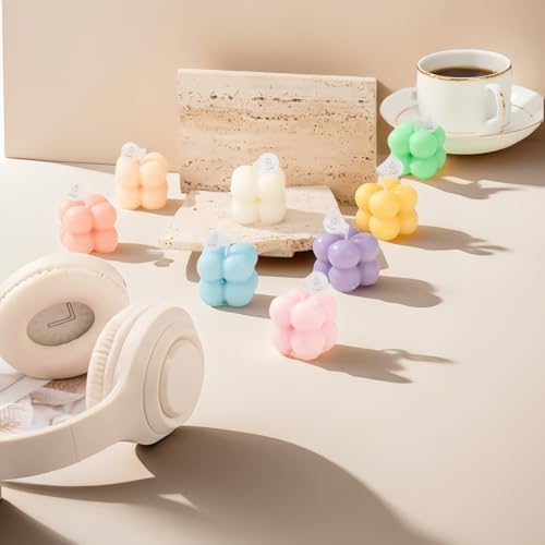 Set de Regalo de 6 Velas Mini de Cera de Soja – Aromaterapia Ecológica, Aromas de Lavanda/Durazno/Salmón, Velas Decorativas en Forma de Burbuja, - imagen 6