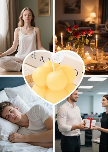 Set de Regalo de 6 Velas Mini de Cera de Soja – Aromaterapia Ecológica, Aromas de Lavanda/Durazno/Salmón, Velas Decorativas en Forma de Burbuja, - imagen 8
