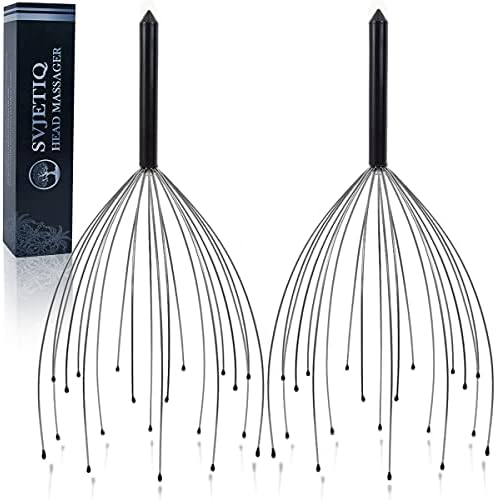 Masajeador de Cabeza Svjetiq 2 Piezas con 20 Dedos, Masajeador de Cuero Cabelludo Portátil para Relajación Profunda, Regalo de Navidad para Hombres y - imagen 1