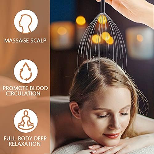 Masajeador de Cabeza Svjetiq 2 Piezas con 20 Dedos, Masajeador de Cuero Cabelludo Portátil para Relajación Profunda, Regalo de Navidad para Hombres y - imagen 3