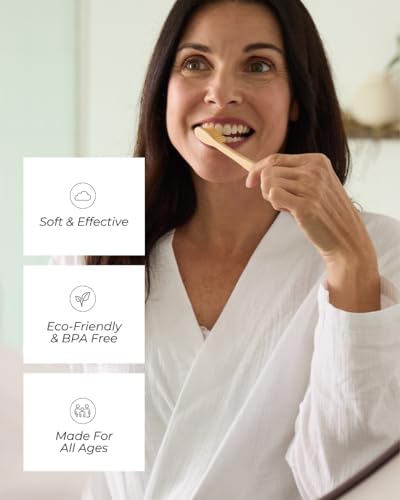 Cepillo de Dientes de Bambú Suave RiseWell – Cepillo Suave para Adultos y Niños, Libre de BPA, Mango de Bambú Natural, Suave con las Encías, Hecho - imagen 2