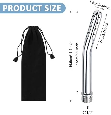 Sistema de Ducha Limpiador de Metal, Nozzle de Agua de Mano para Enema, Kit de Limpieza Anal y Vaginal para Hombres y Mujeres, Color Plata - imagen 2