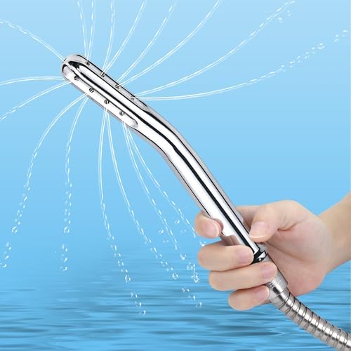 Sistema de Ducha Limpiador de Metal, Nozzle de Agua de Mano para Enema, Kit de Limpieza Anal y Vaginal para Hombres y Mujeres, Color Plata - imagen 5